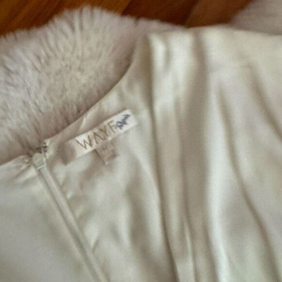 WAYF Attina Satin White Wrap Dress Size Small - Picture 7 of 8